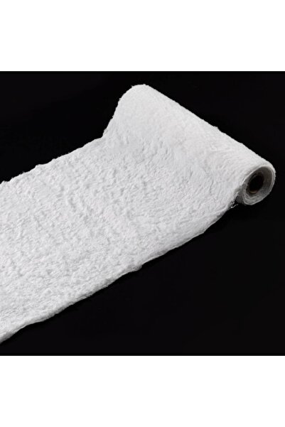 SHOPIENS Material decorativ de Crăciun, blană artificială, alb, 2,5 m x 24 cm