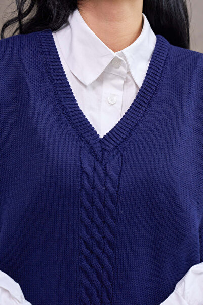 KÜÇÜĞÜM BUTİK Navy Blue Oversize Sweater