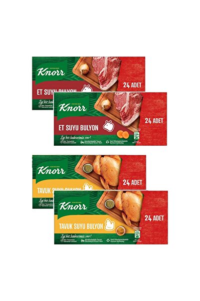 Knorr Tavuk ve Et Suyu Bulyon 24 Adet 240 Gr 4 lü Karma Paket
