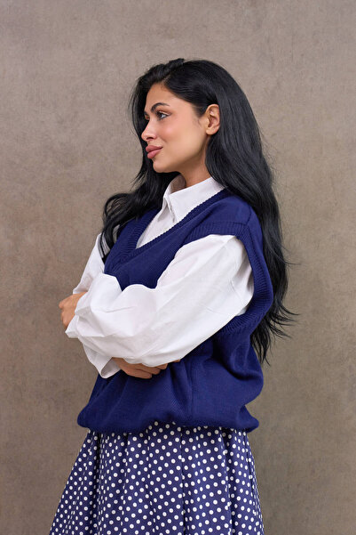 KÜÇÜĞÜM BUTİK Navy Blue Oversize Sweater