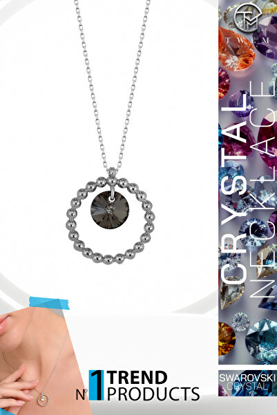 Twem Silver قلادة على شكل خاتم الحب مرصعة بحجر الزركونيا من سواروفسكي |   رمز...