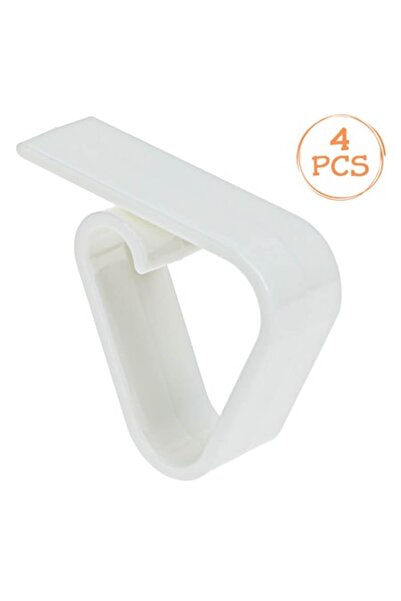 SHOPIENS Tablecloth Clips, Set of 4, White Plastic, Wind Resistant