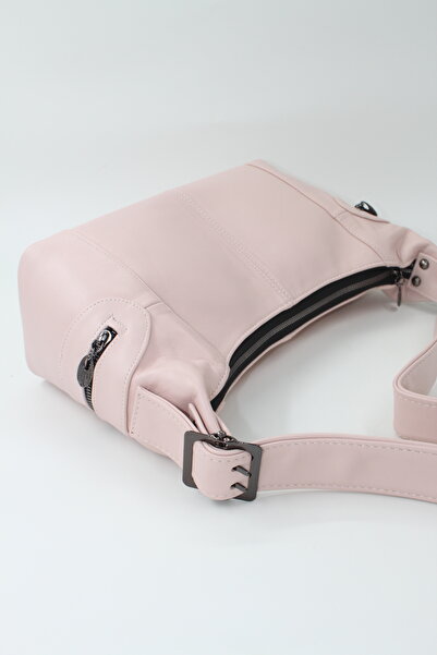 Rosso Collina Genuine Leather Women's Shoulder Bag Pisa Model Powder Pink Real Leather, Stylish and Daily Use 12×32×17cm