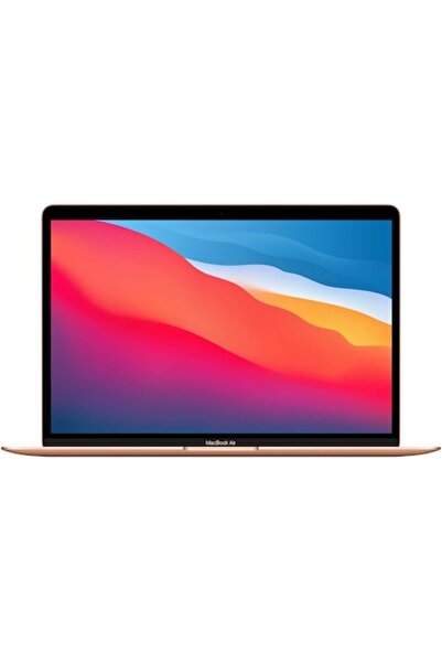Apple MacBook Air de 13 inci (M1, procesor cu 8 nuclee / GPU cu 8 nuclee), 8 GB RAM, SSD de 512 GB, auriu, INT KB