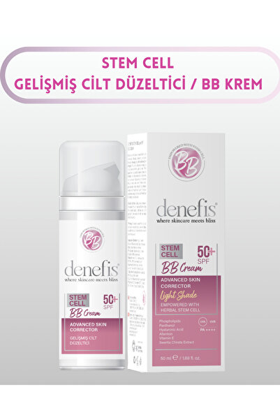Denefis Bitkisel Kök Hücre Destekli Stem Cell Gelişmiş Cilt Düzeltici 50+ SPF BB Krem- Light/50 ml