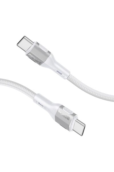 Promate USB-C to USB-C Cable, 60W Fast Charging, 480Mbps, 120cm