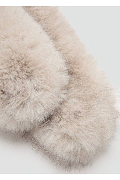 MANGO Woman Kürk görünümlü atkı