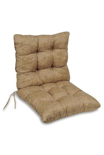 SHOPIENS Chair Cushion with Backrest, Beige, 100x50x12.5 cm