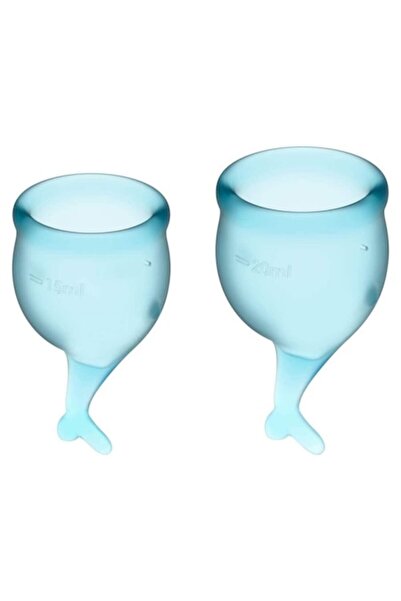 Satisfyer Set of 2 menstrual cups, Feel Good, Light Blue