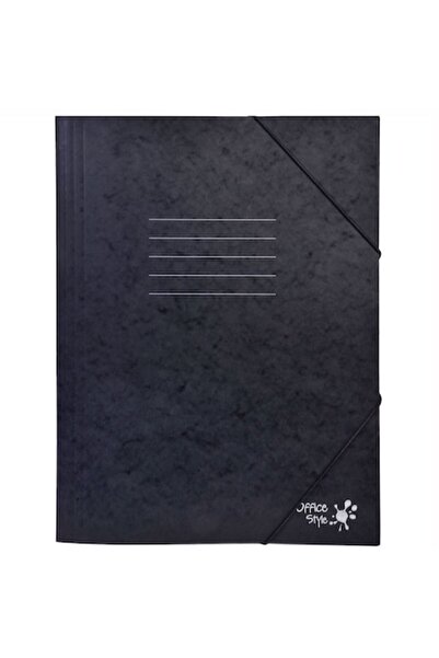 SHOPIENS Cardboard Folder Office Style, Black, 25.5x34.5 cm, Elastic