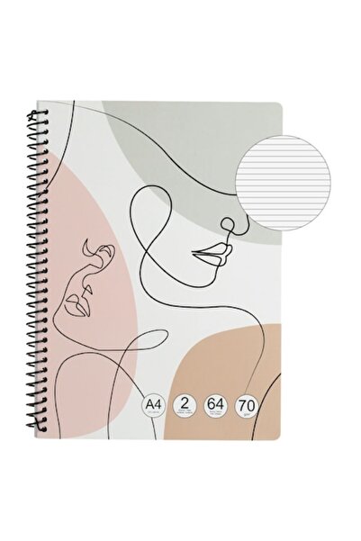 SHOPIENS A4 Dictando Notebook, Abstract Cover, Spiral Bound, 2 Subjects, 64 Sheets, Multicolor