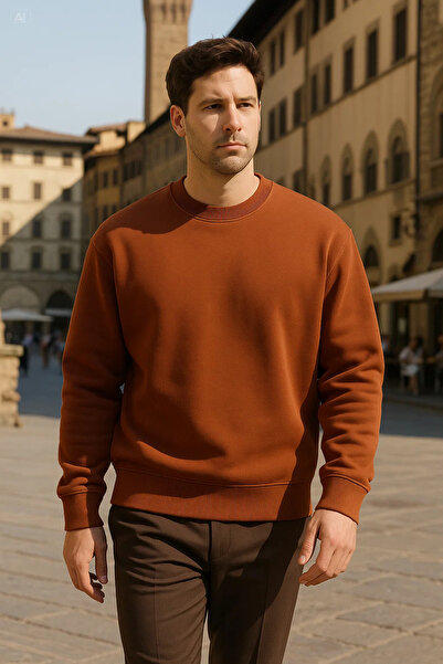 COMBİNE MİCHAİL Унисекс зимна удобна дълга канелена пуловер с голям размер