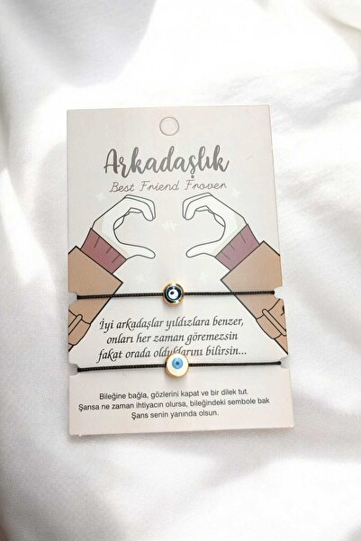 henahera accessory 2'li Arkadaşlık Bilekliği Nazar Boncuklu İp Bileklik