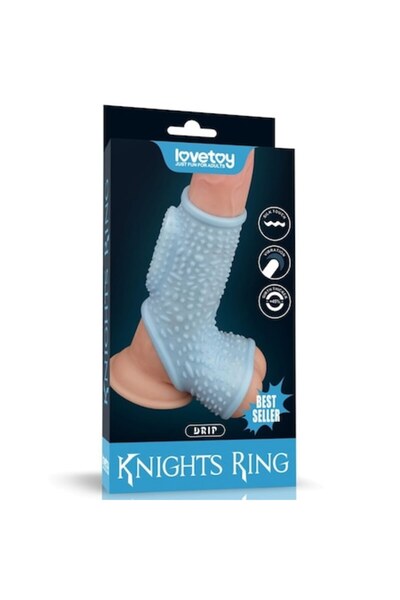 LOVETOY Inel vibrant, inel de cavaler, lungime 11-15 cm, albastru