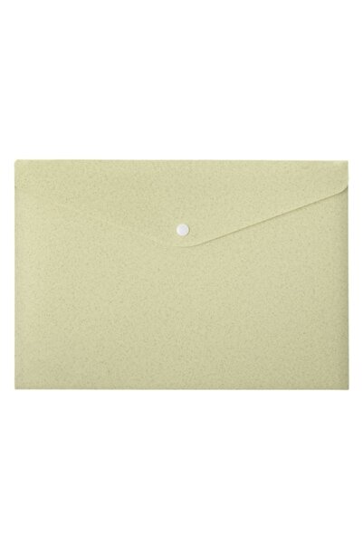 SHOPIENS Plastic Folder, Droplet Pattern, Metal Clasp, Mint Green & Brown, 33x23 cm