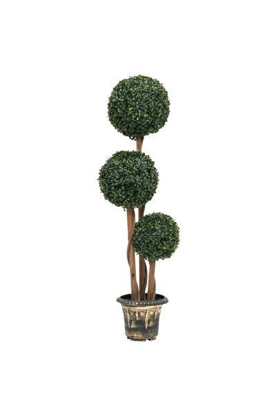 OEM Modern artificial cimisir plant with green pot 119 cm, ball-shaped (indoor)