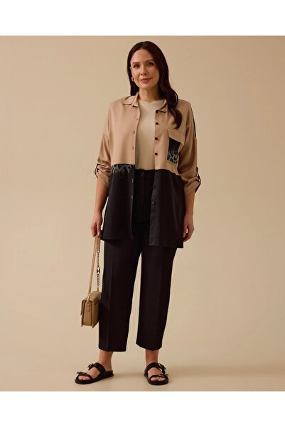 SEÇİL YENİ SEÇİL KADIN BÜYÜK BEDEN taş detaylı düğmeli tunik 10002421214012