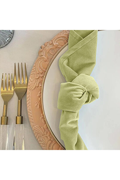 Other Velvet napkins olive green 10 pieces 45x45cm