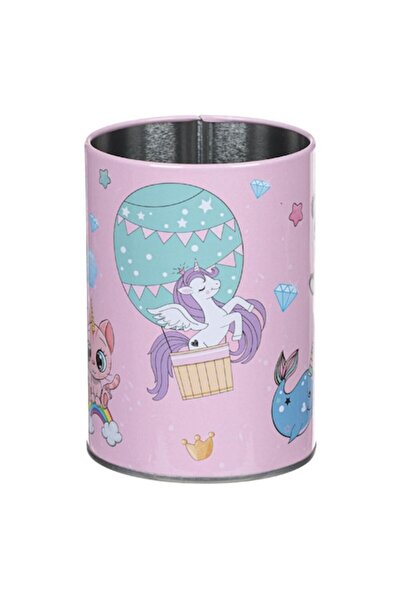 SHOPIENS Метален държач за химикалки с розов еднорог, 8x10 см - MYONNA