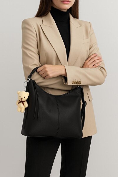 Av A Dos Kadın Suni Deri Ayarlanabilir Omuz Askılı Ayıcıklı Omuz ve Sırt çantası Olabilen Omuz Çantası