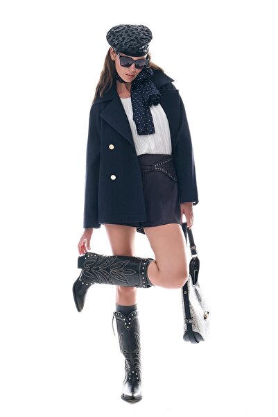 EXPLOSION Kruvaze Gold Düğmeli Kaşe Ceket