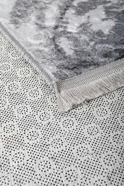 Dijidekor Χαλί με κρόσσια Embos Ανοιχτό ΑΝΘΡΑΚΙΤΙΚΟ Σβήσιμο 80x150