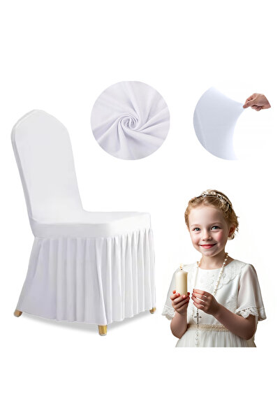 Other Premium white banquet chair cover with ruffles