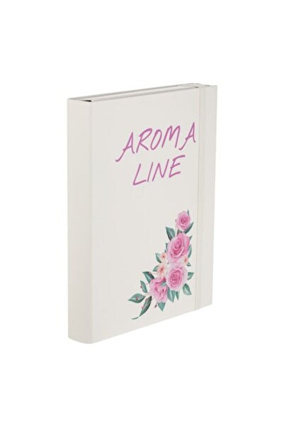 SHOPIENS Aroma Line scented cardboard folder box with elastic, Roses, Ecru, 23.5 x 4 x 31.5 cm