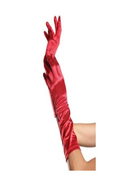 Leg Avenue - Extra-Long Satin Gloves, Red, One Size