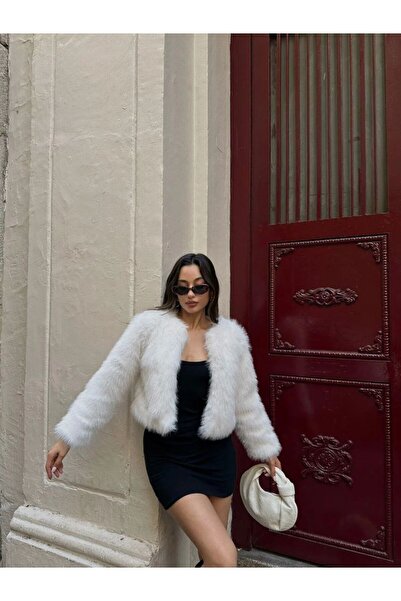 Ergün Jachetă Premium Importată Lolita haină de blană artificială fără guler