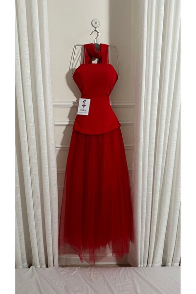 Onila فستان يوشا احمر بشال