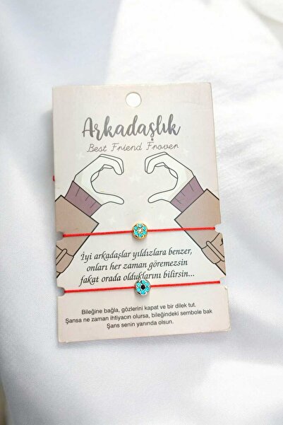 henahera accessory 2'li Arkadaşlık Bilekliği Nazar Boncuklu İp Bileklik