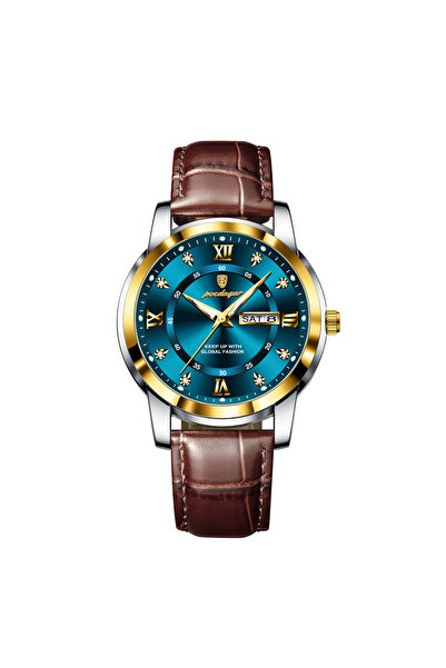 POEDAGAR Ανδρικό Ρολόι Χρονογράφος Κομψό Casual Ημερολόγιο Ημερολόγιο Δέρμα