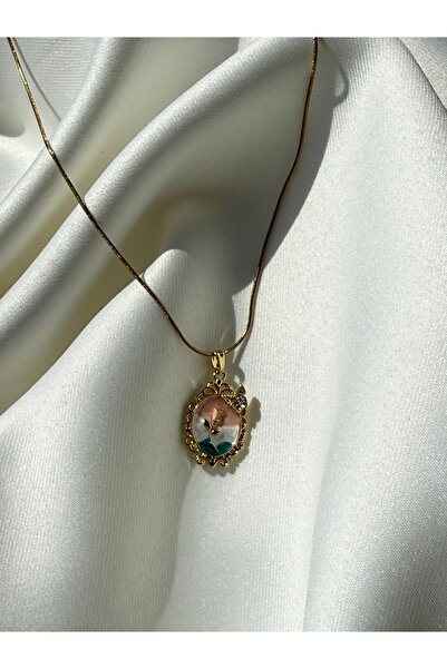 NB STEELORA 316L Steel Gold Color Chain Mix Color Flower Embroidered Zircon S...