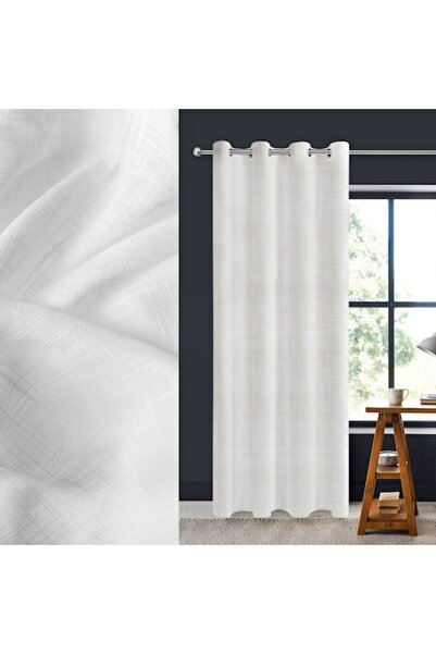 SHOPIENS Decorative Curtain with Rings, Off White, Polyester, 140x260 cm