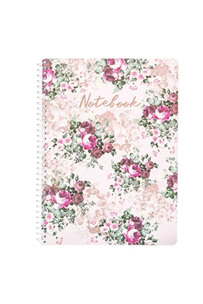 SHOPIENS Student Notebook, Roses Design, A4, 2 Subjects, Soft Cover, 64 Sheets, Pink