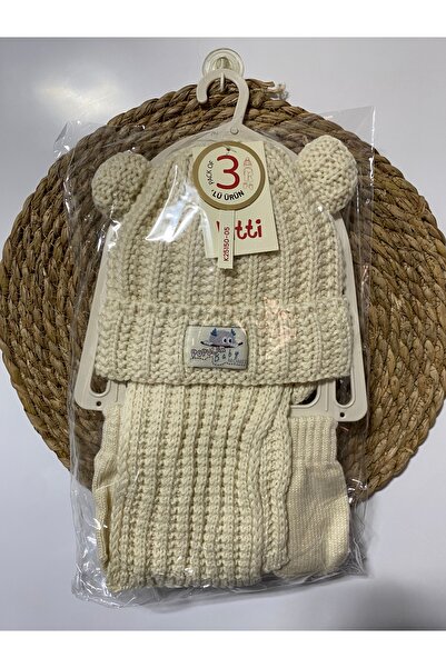 Kitti Boy and Baby Boy 3-Piece Set Winter Beanie Gloves Scarf 3-Piece Set
