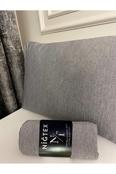 NURLATEX ملاءة سرير مطاطية بلون واحد لشخص واحد (+1 غطاء وسادة) 100x200 سم