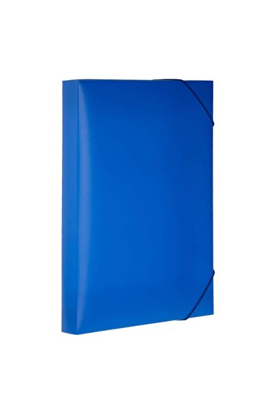 SHOPIENS Box Folder with Elastic, Plastic, Blue, Dimensions 25x3.3x33cm