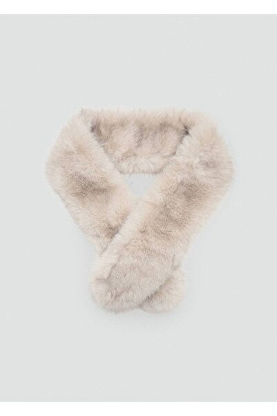 MANGO Woman Kürk görünümlü atkı