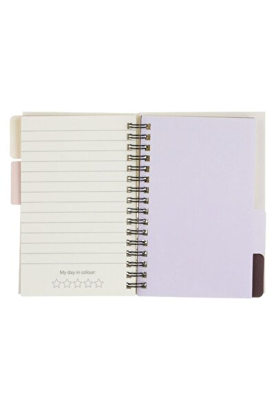 SHOPIENS A6 Notebook, Spiral, Subject Dividers, Soft Beige Cover, 80 Sheets