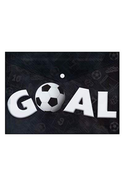 OEM Folder with snap, black with "Goal" football pattern, 33x24cm
