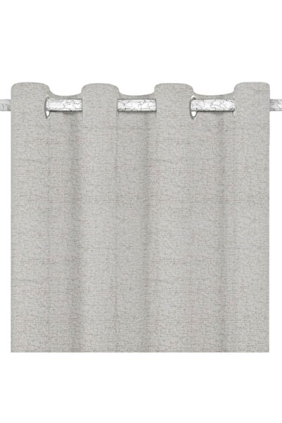 SHOPIENS Decorative Curtain with Rings, Droplet Pattern, Beige, 140x260 cm, Polyester