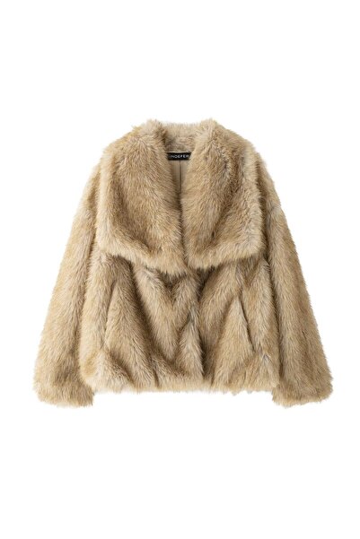 Unbranded/Generic Haină de blană pentru femei, lână groasă de miel, blană de ...