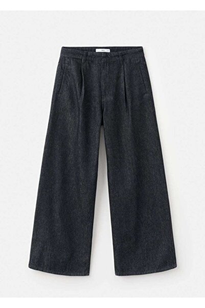 MANGO Woman Wide-leg pensli denim pantolon