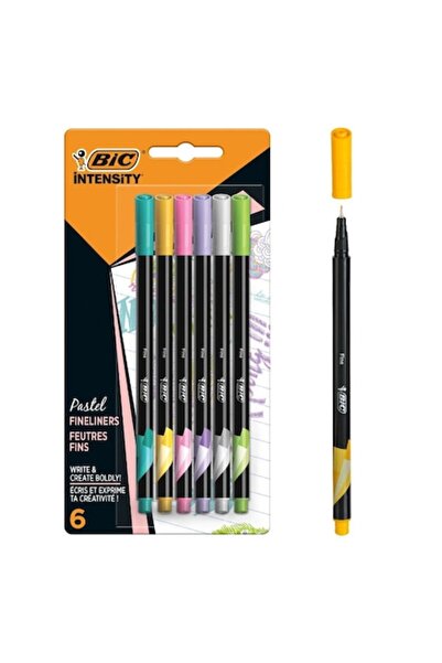 SHOPIENS Set de 6 markeri BIC Intensity Fineliner, multicolori pastel