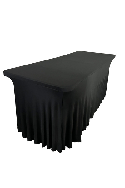 Other HUSA pentru masă de catering, banchet, plintă neagră, volane, 180x76 cm