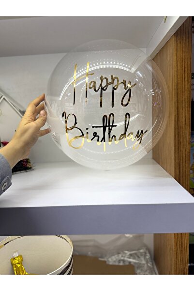 demontecraft Happy birthday yapışkanlı Bobo balon folyo yazı