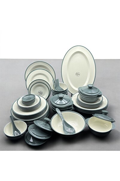 CC Luxury 57-piece melamine dinner set for 6 people, two colors