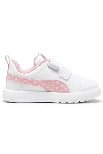 Puma 398759 05 Courtflex V3 Dotty V Inf White-Pink Children's Sports Shoes